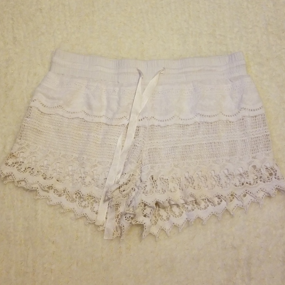 White Lace Shorts